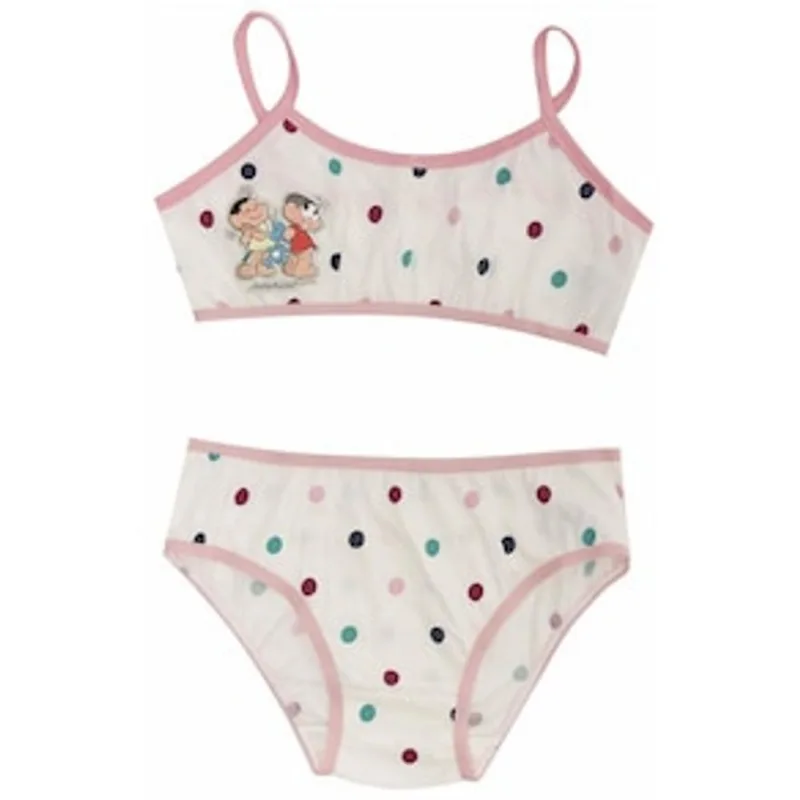 Conjunto Top e Calcinha Infantil Turma da Mônica 105 Evanilda Rosa - 2 peças