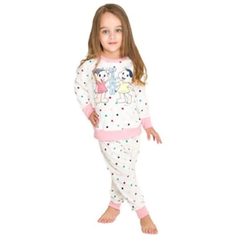 Pijama Infantil Feminino Evanilda Turma da Mônica - Branco e Rosa 1