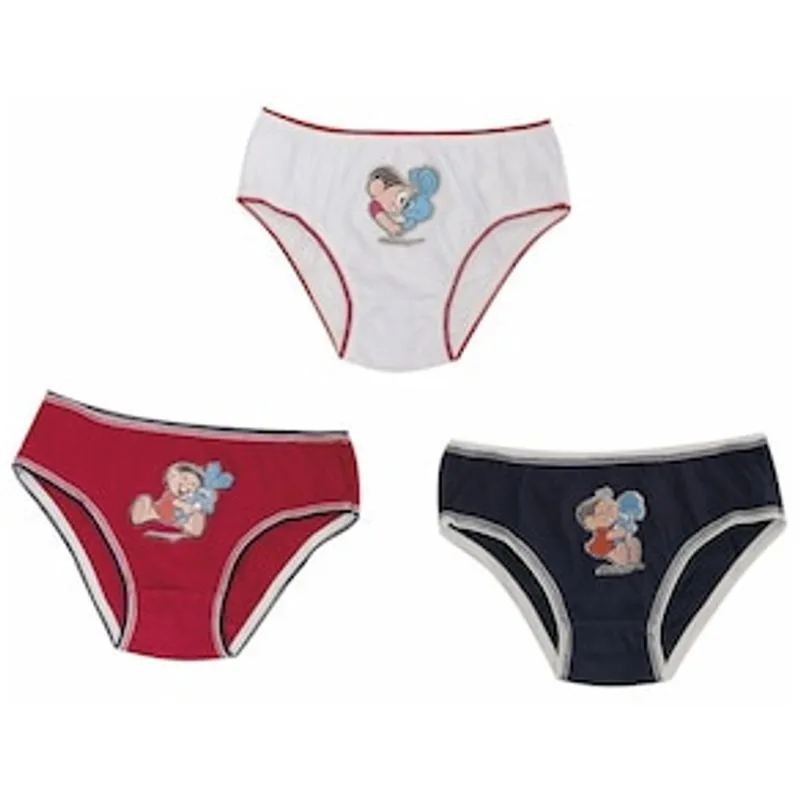 Conjunto Calcinhas Infantil Turma da Mônica 222 Evanilda - 3 peças