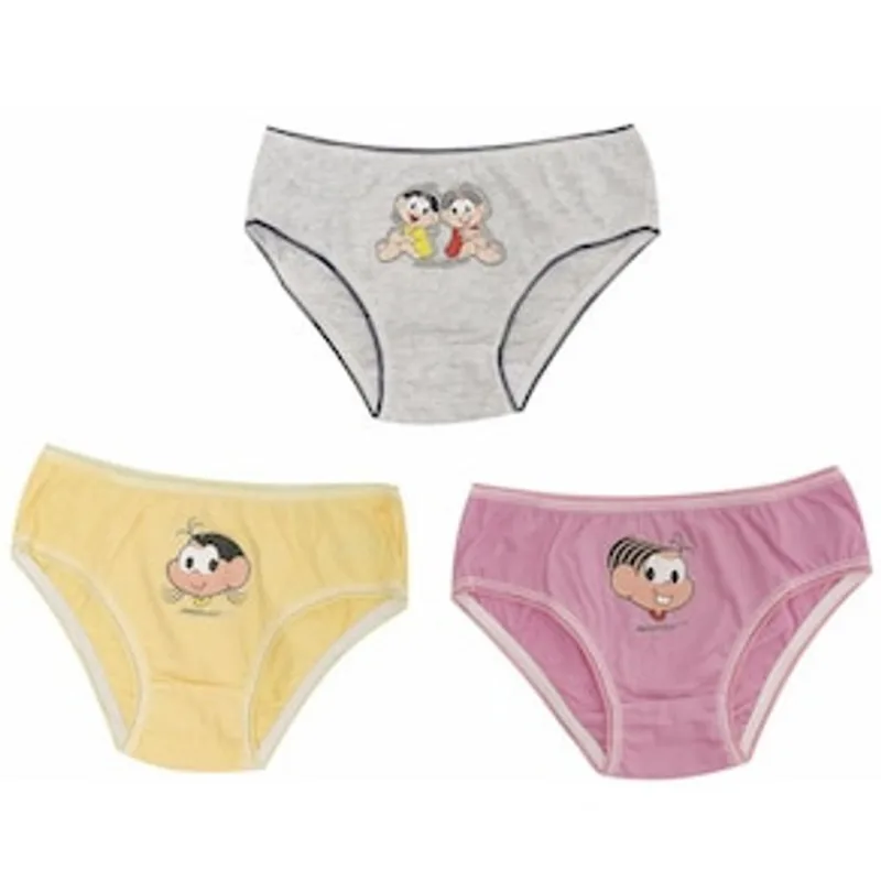 Conjunto Calcinhas Infantil Turma da Mônica 224 Evanilda - 3 peças