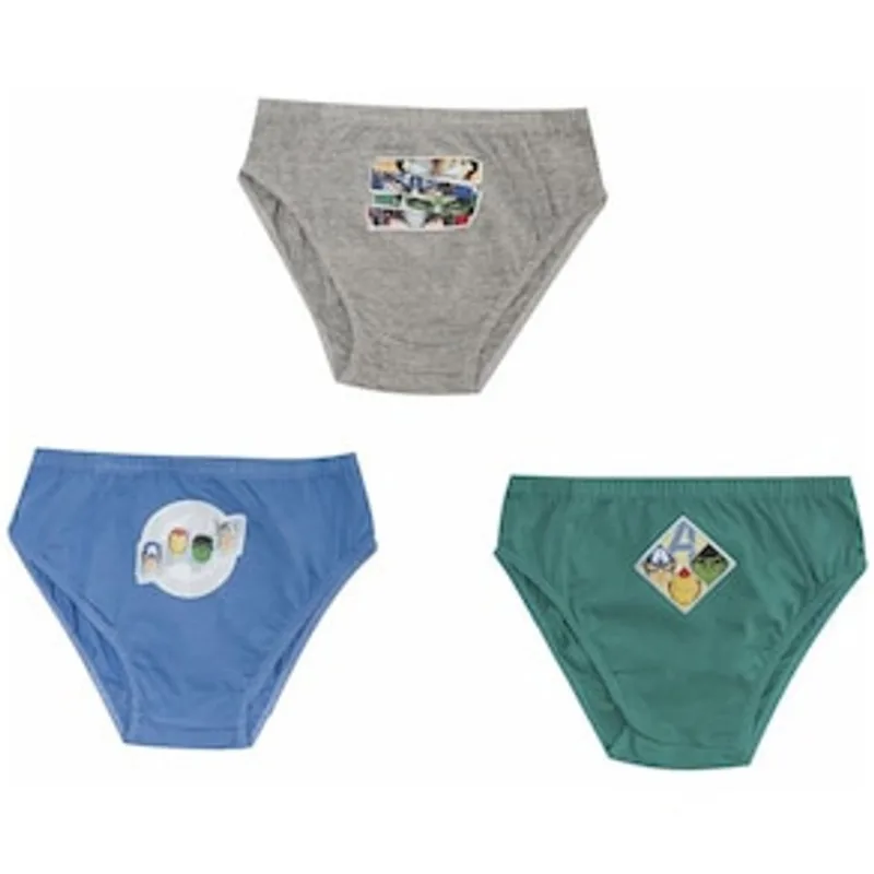 Conjunto Cuecas Infantil Avengers 123 Evanilda - 3 peças