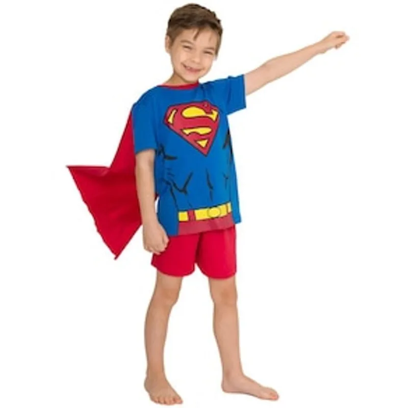 Pijama Infantil Evanilda Masculino Manga Curta Superman 02 – Colorido