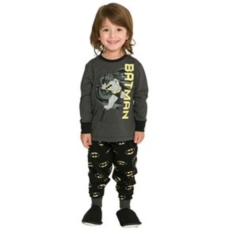 Pijama Infantil Masculino Evanilda Batman DC Comics - Preto e Cinza Escuro 1