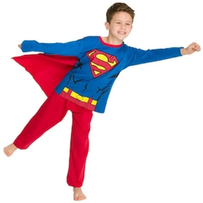 Pijama Infantil Masculino Manga Longa Superman Evanilda – Azul/Vermelho