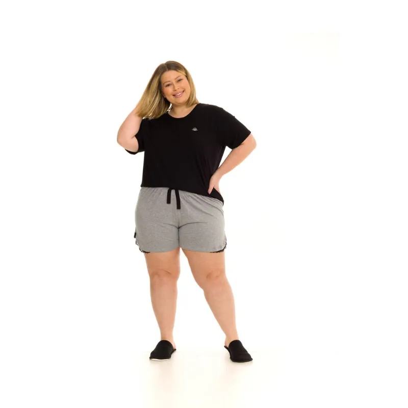 Pijama Daisydays Plus Size Feminino 88.38.0005 Preto G3