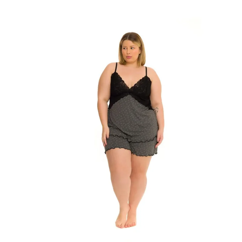 Pijama Daisydays Plus Size Feminino 88.38.0011 Cinza G1