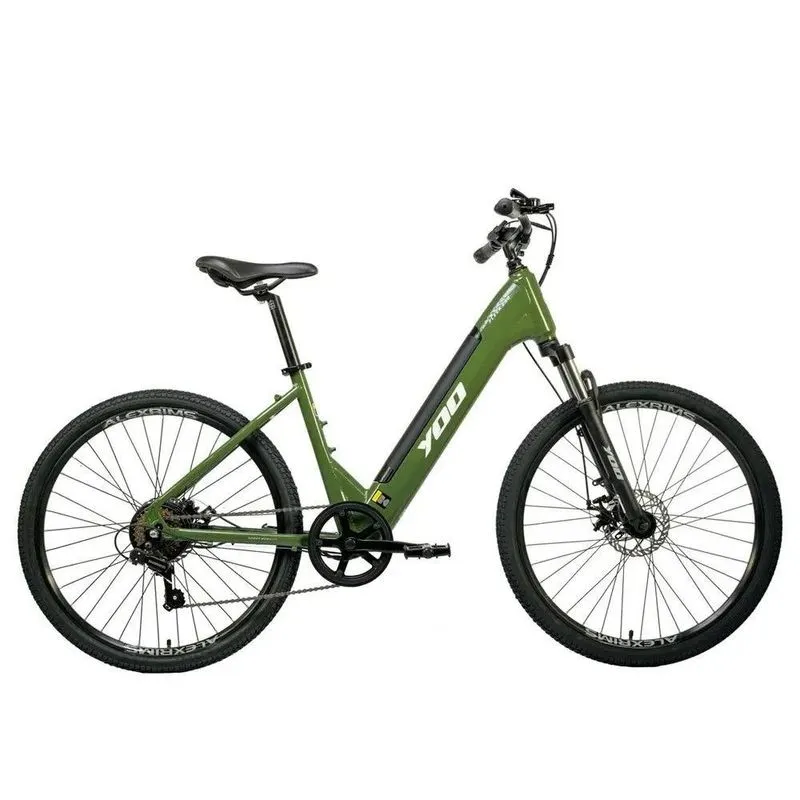 Bicicleta Elétrica Urbana Yoo Fleek Aro 26 Shimano 7V 250W VERDE