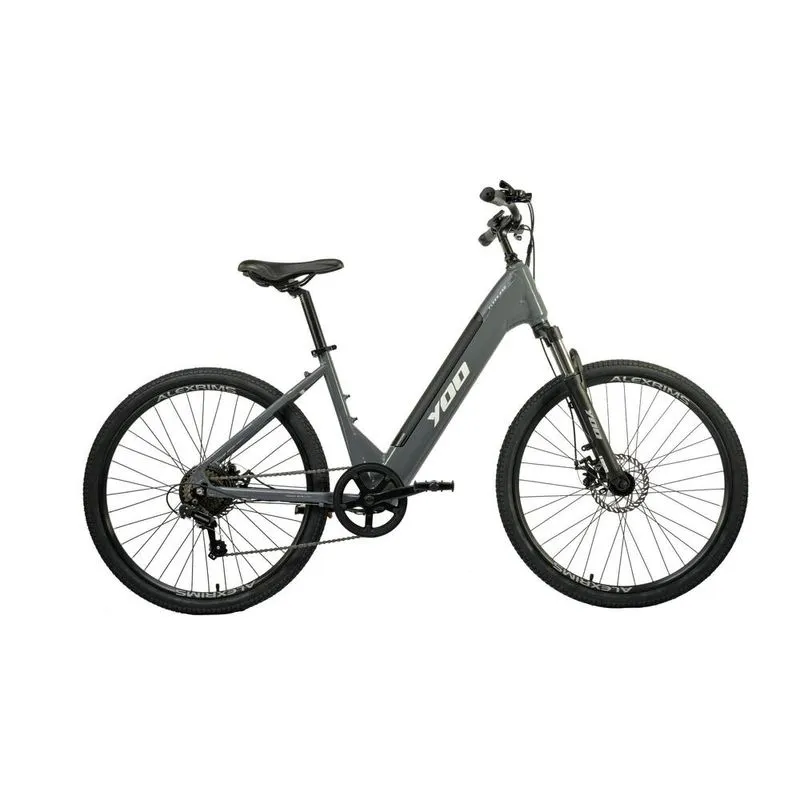Bicicleta Elétrica Fleek Aro 26" 7V Yoo Cinza Bicicleta Adulta Elétrica Fleek Aro 26 7V Yoo Cinza, ÚNICO