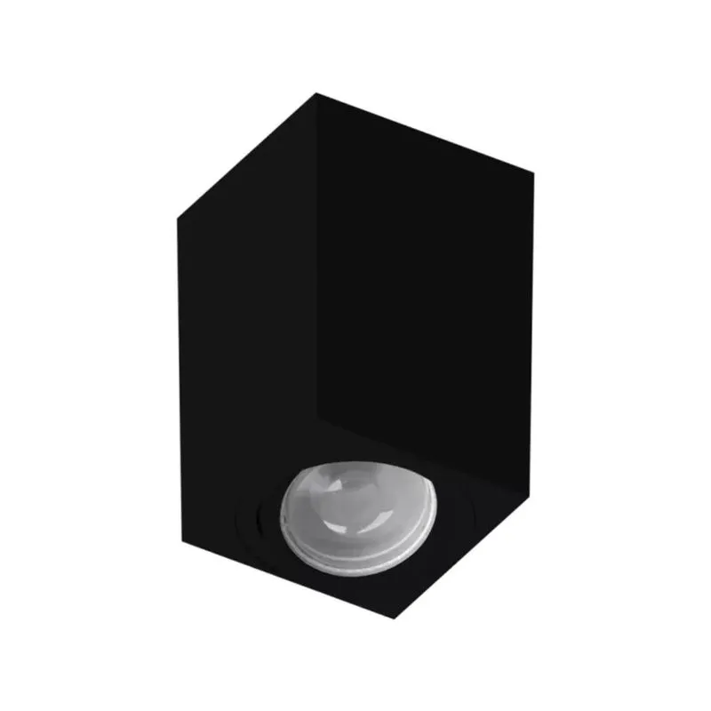 Spot de Sobrepor para Dicróica Quadrada Plana GU10 Tower Preto SE-385.2525 IP20 Save Energy