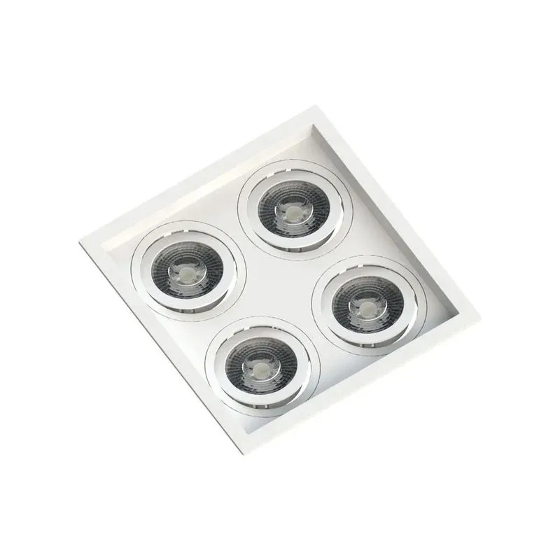 Spot Incandescente Embutido SE-330-2904 Recuado Quadrado para 4 PAR20 Branco Bivolt Save Energy Spot Incandescente Embutido SE-330-2904 Recuado Quadrado Branco Bivolt Save Energy
