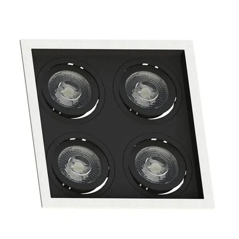Spot Incandescente Embutido Recuado Quadrado para 4 PAR20 Branco com Protetor Save Energy Spot Incandescente Embutido Recuado para 4 PAR20 Branco com Protetor Save Energy