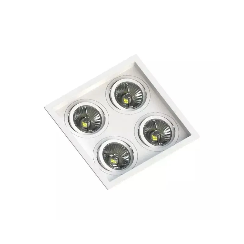 Luminária de Embutir Quadrada Recuada para 4 Lâmpadas AR70 SE-330.2913 Branca Save Energy