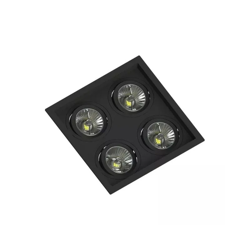 Luminária de Embutir Quadrada Recuada para 4 Lâmpadas AR70 SE-330.2916 Preto Save Energy