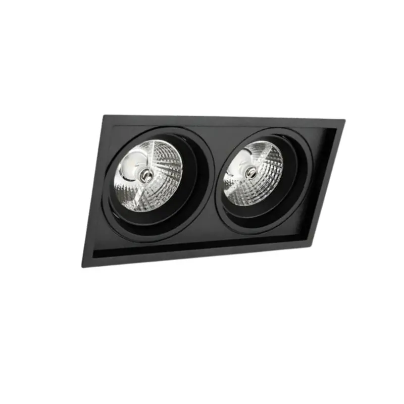 Luminária de Embutir Retangular Recuada Para 2 Lâmpadas PAR30 Preto SE3302923 Save Energy