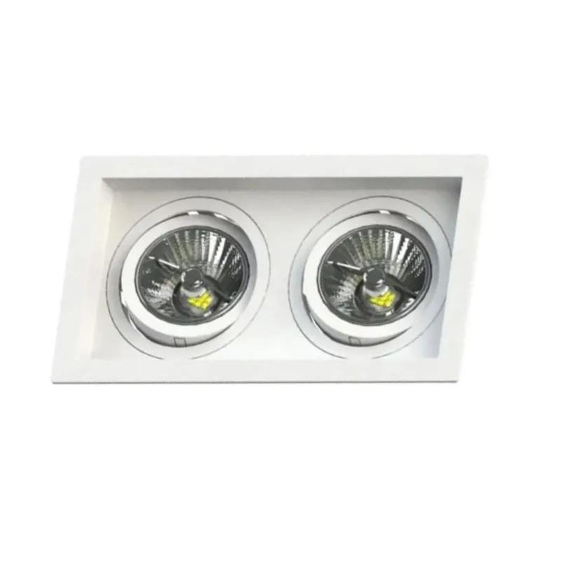 Luminária de Embutir Retangular Recuada Para 2 Lâmpadas AR111 Branco SE3302929 Save Energy