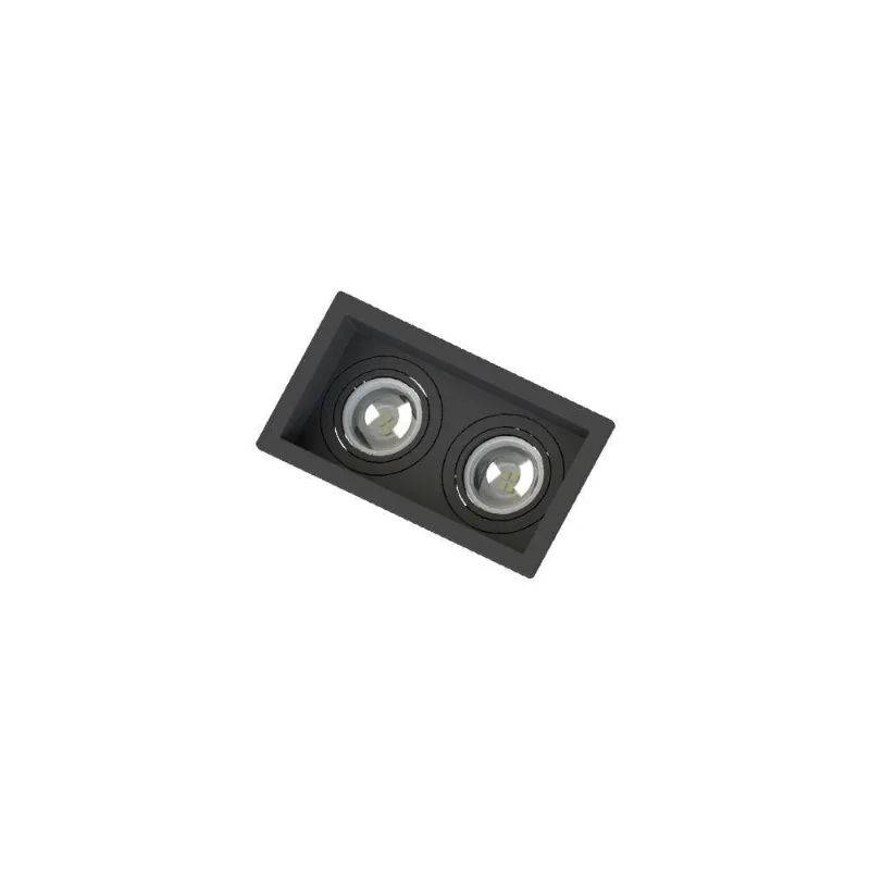 Spot Embutir Recuado Save Energy 2 Lâmpadas Mr11 Gu10 Bivolt Preto - SAVE ENERGY