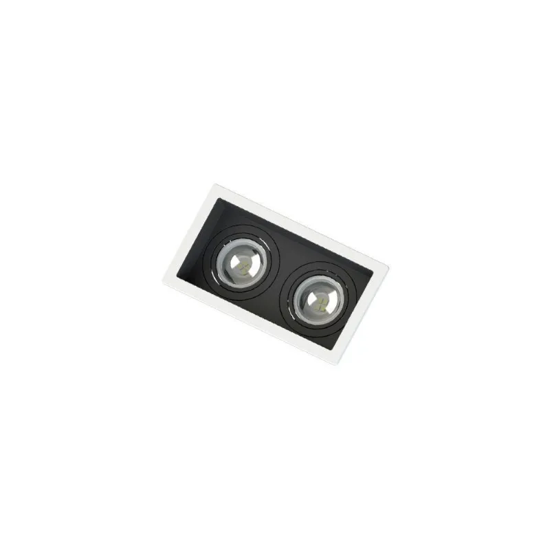 Spot Embutir Recuado Save Energy 2 Lâmpadas Mr11 Gu10 Bivolt Branco-preto
