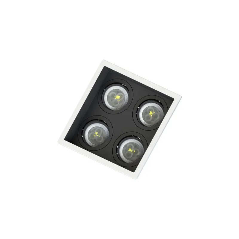 Spot Embutir Recuado Save Energy 4 Lâmpadas Branco-preto - SAVE ENERGY