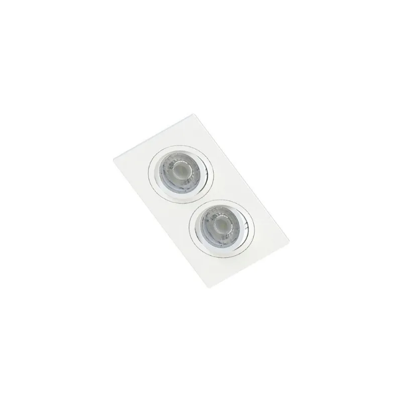 Spot De Embutir Plano Save Energy Para 2 Lâmpadas Mr16 Gu10 Bivolt Branco