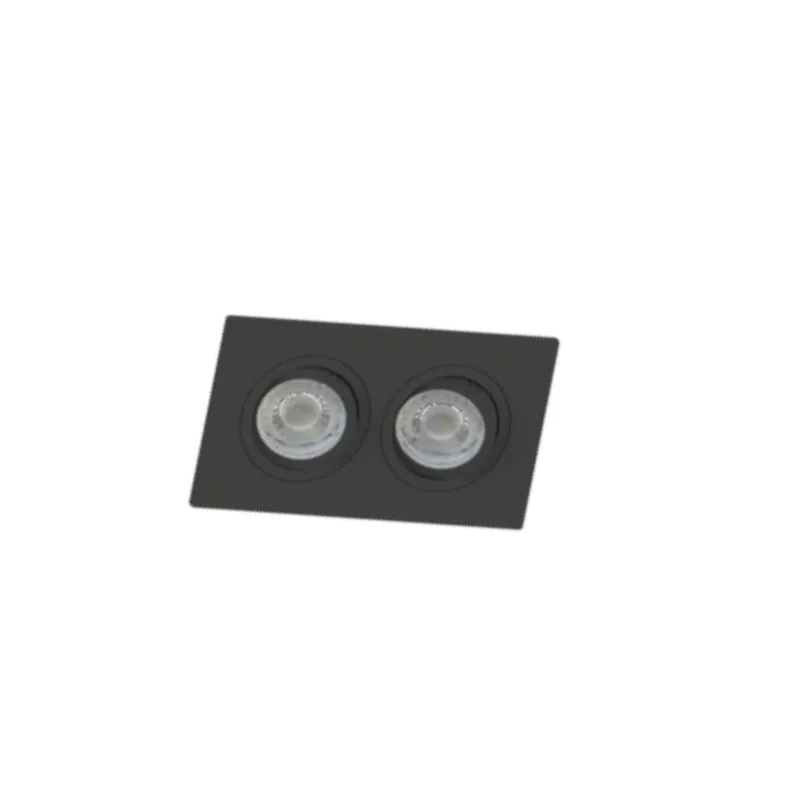 Luminária de Embutir Retangular Para 2 Lâmpadas Dicróica GU10 Preto SE3303172 Save Energy