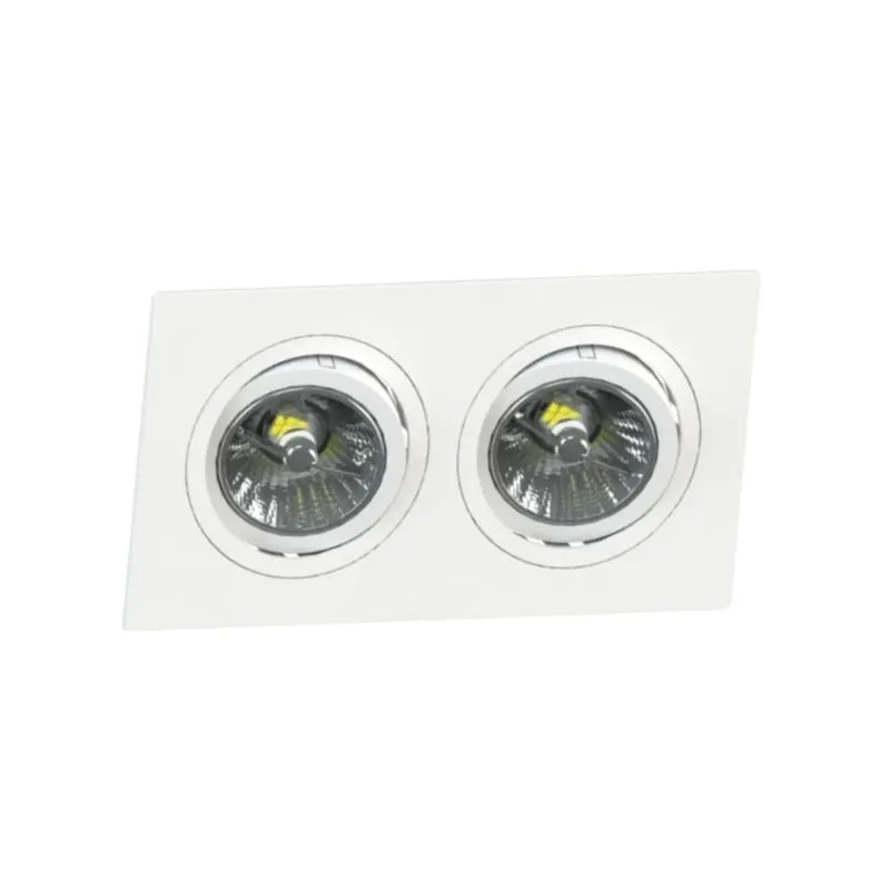 Luminária de Embutir Retangular Para 2 Lâmpadas AR70 Branco SE3303175 Save Energy