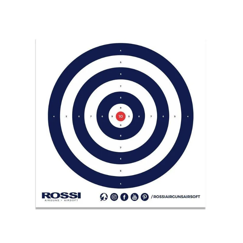 Alvo Papel Airguns Airsoft 140x140mm 05und Rossi