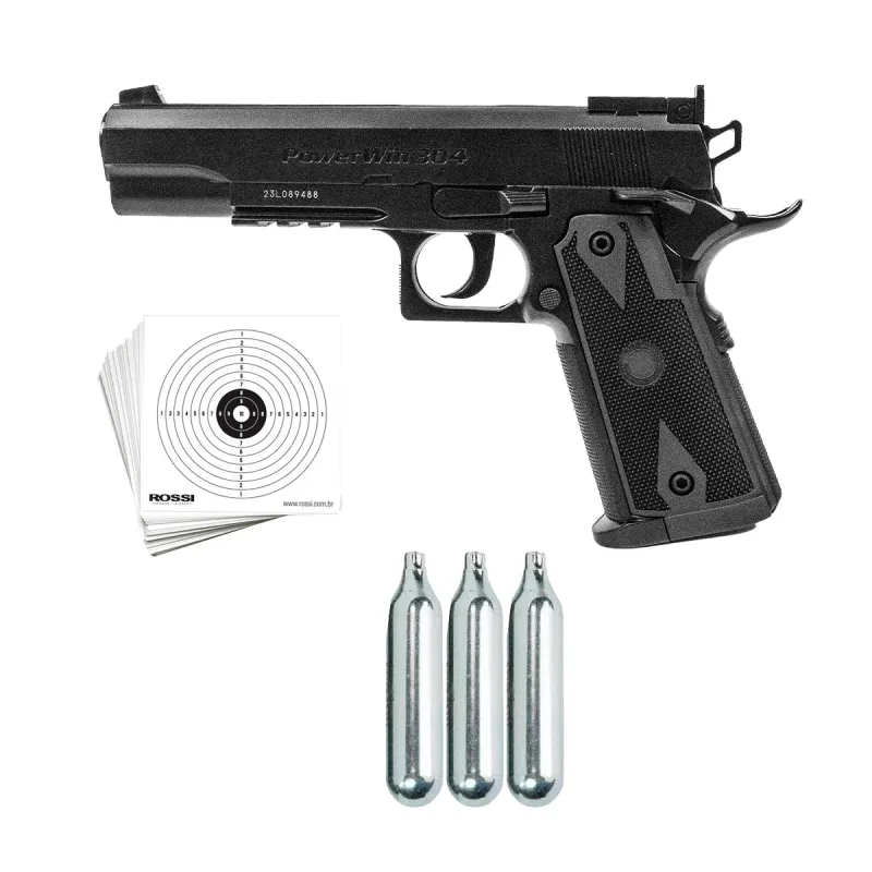 Combo Pistola De Pressão Airgun Rossi 1911 Tatical Co2 4,5mm