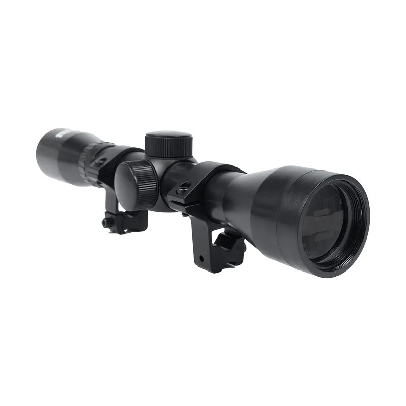 Luneta Rossi Sport 4x32 Preta 27cm Suporte Mount Alto 3/8 Para Trilhos 11mm