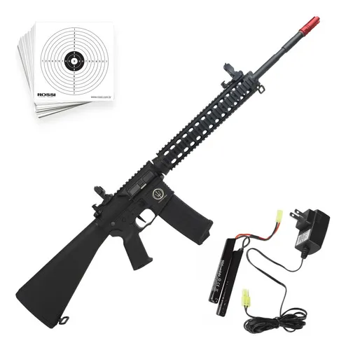 Rifle AR15 Neptune 10? DMR PLUS AEG 6mm Bateria e Carregador - Rossi
