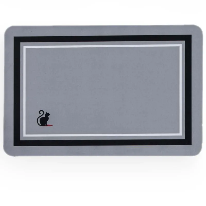 Tapete Antiderrapante Decore Slim Gatito 50x70cm - Kacyumara Cinza - Kacyumara