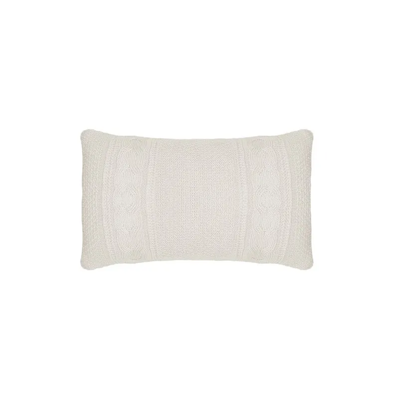 Almofada Tricot Baguete Rinzeira Rineira 50cm Off White Bege
