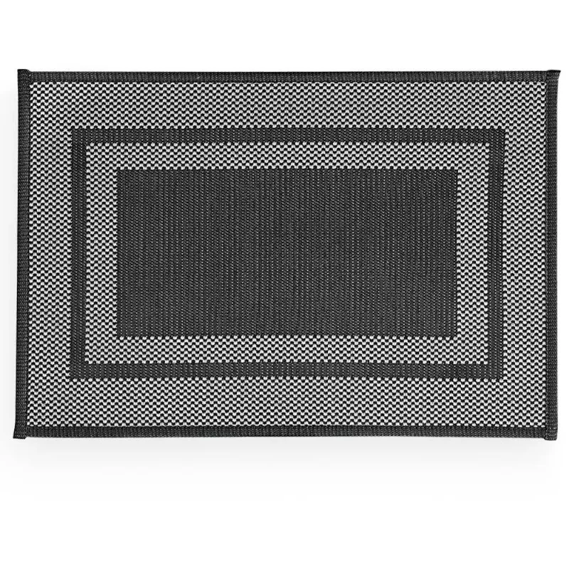 Tapete Antiderrapante Decore Multti Jacquard Black 50x70cm - Kacyumara Preto