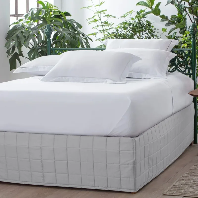 Saia para Cama Box King Square 300 Fios 100% Algodão - Kacyumara PRATA - Kacyumara