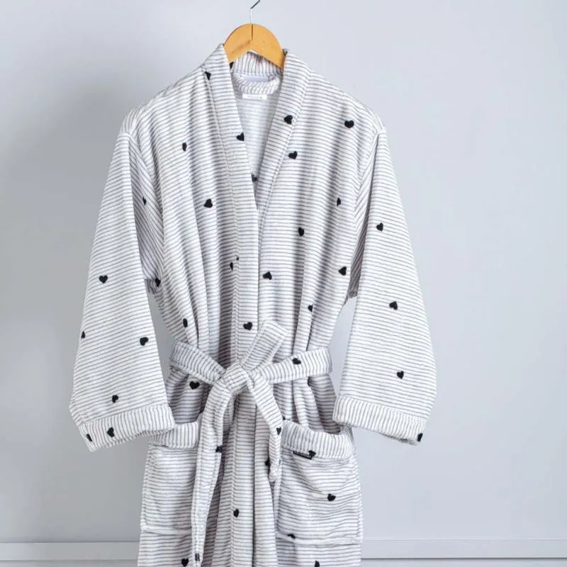 Roupão Adulto Vintage Love - Kacyumara M Branco/preto