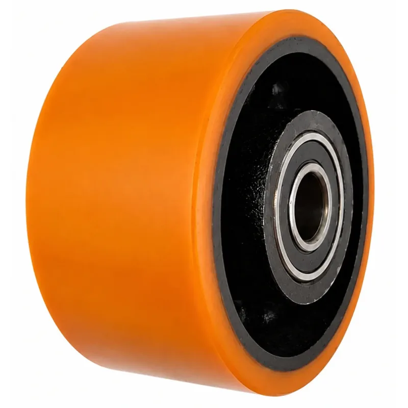 Roda 4X2 (10cm) Ferro Revestida em Poliuretano Rolamento de Esfera 17mm - RU4X2E17_AJ