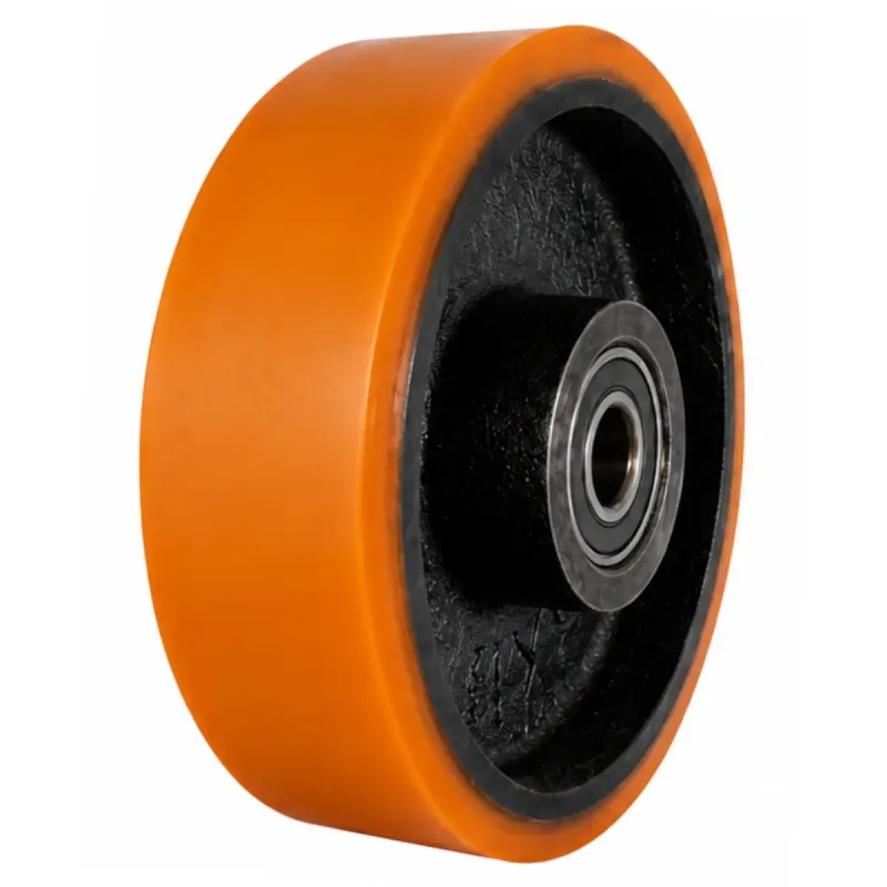 Roda 514 PU (12,5cm) Nucleo de Ferro Revestimento em Poliuretano Rolamento de Esfera - RU514E15_AJ