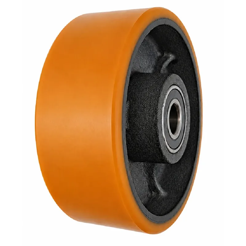 Roda 5x2 PU (12,5cm ) Ferro Revestido em Poliuretano Rolamento De Esfera - RU5X2E17