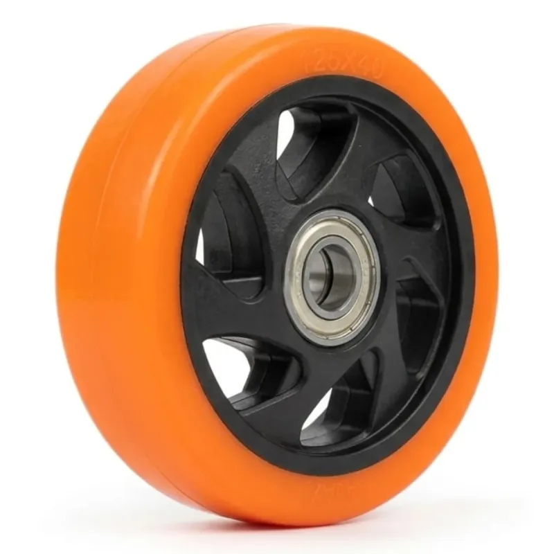 Roda 414 (10cm) Nucleo PP Revestimento Poliuretano Rolamento de Esfera 12mm - PUPP414E12