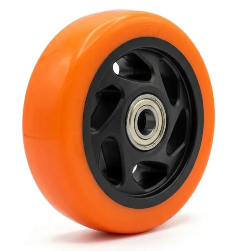 Roda 514 (12,5cm) Nucleo PP Revestimento Poliuretano Rolamento de Esfera 12mm - PUPP514E12