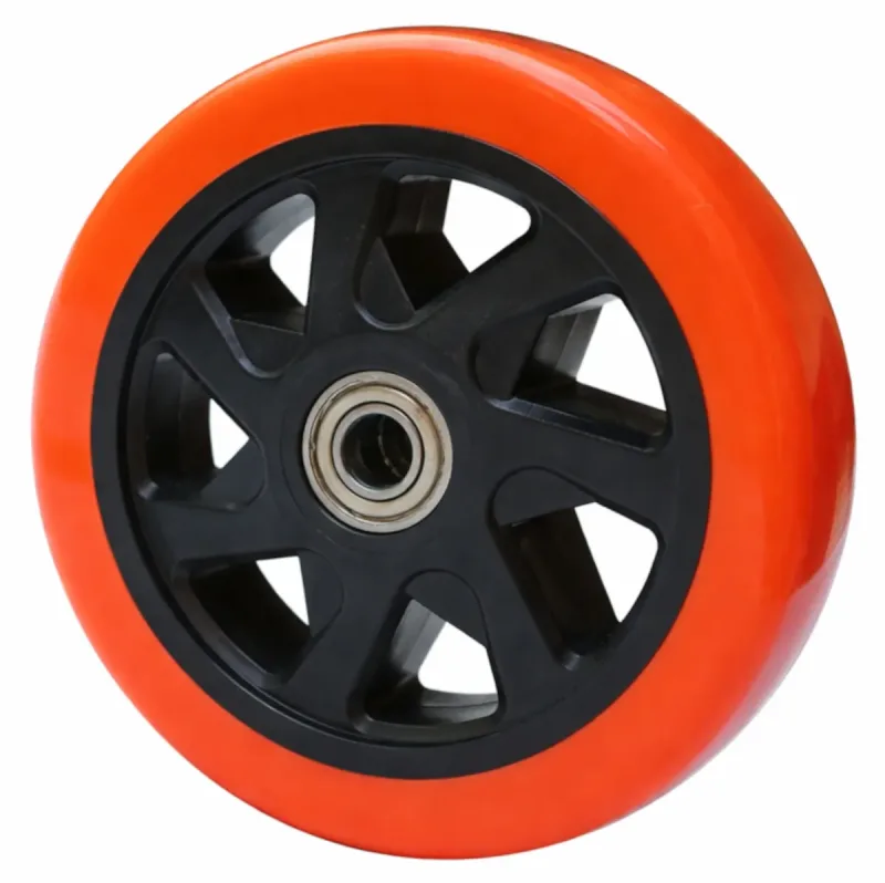 Roda 614 (15cm) Nucleo PP Revestimento Poliuretano Rolamento de Esfera 12mm - PUPP614E12