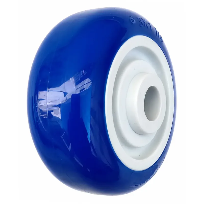 Roda PVC 312 (7,5cm) Azul Nucleo Polipropileno Furo Passante 13mm - PVC312F13_AJ_AZ