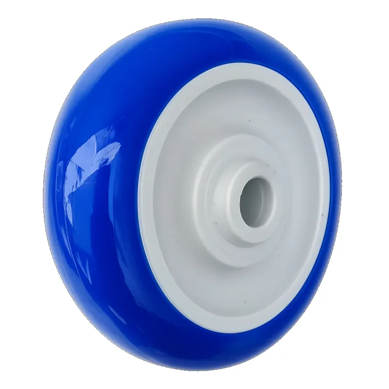 Roda PVC 412 (10cm) Azul Nucleo Polipropileno Furo Passante 13mm - PVC412F13_AJ_AZ