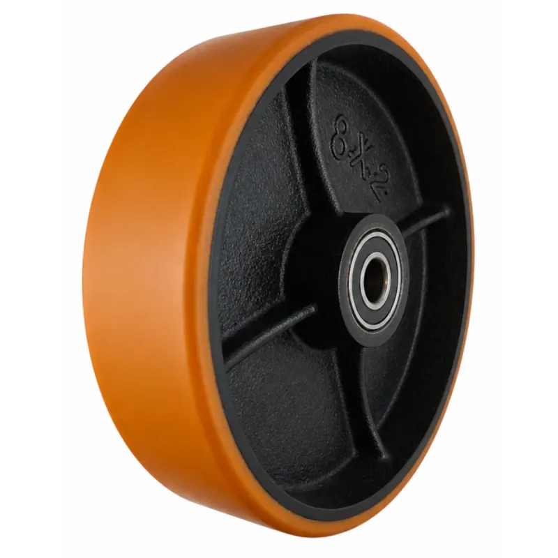 Roda 8X2 Pu (20cm) Ferro Revestida em Poliuretano Rolamento de Esfera - RU8X2E17_AJ