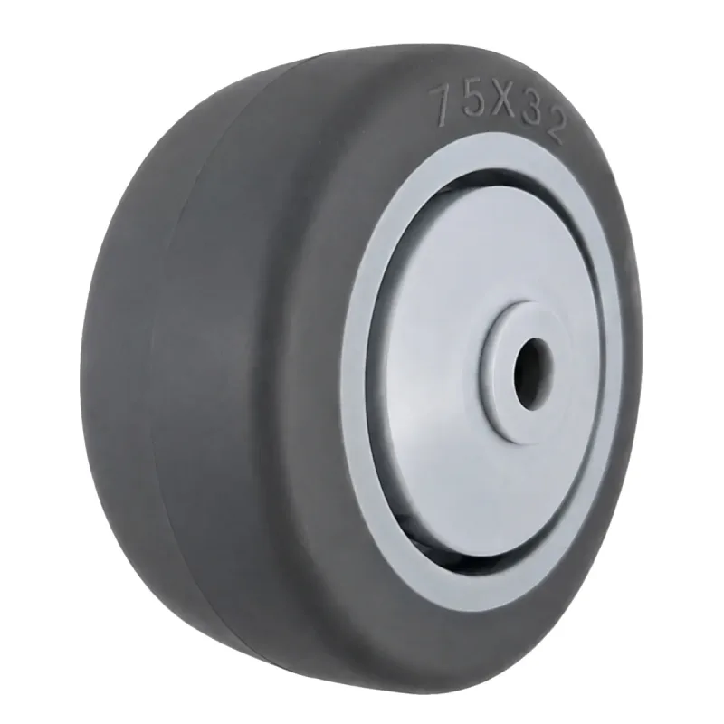 Roda BP 312 (7,5cm) Borracha Termoplástica Nucleo PP Rolamento Esfera Central - BPE312E516