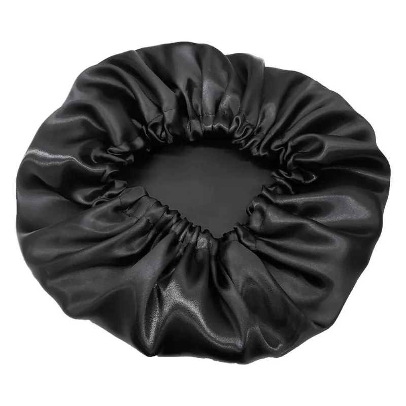 Touca De Cetim Seda Preta Anti Frizz Para Dormir