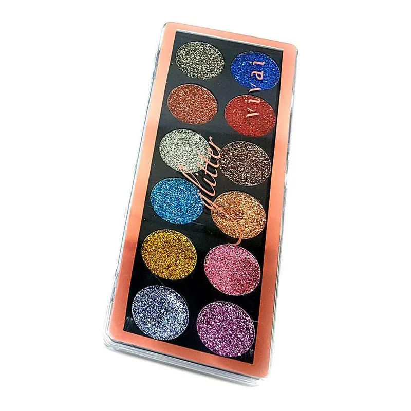 Paleta De Sombra Glitter 12 Cores Vivai 2172