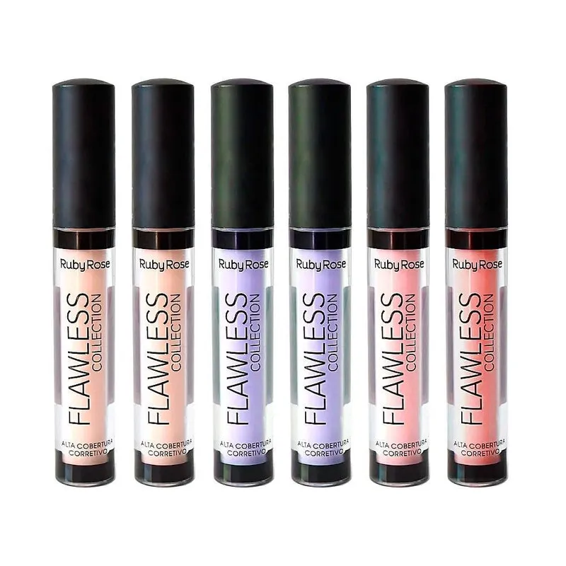 Kit 6 Corretivos Líquido Flawless Collection Ruby Rose