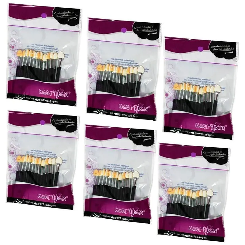 Kit 6 Un Pincéis Aplicadores Para Sombra Macrilan Ej1-11
