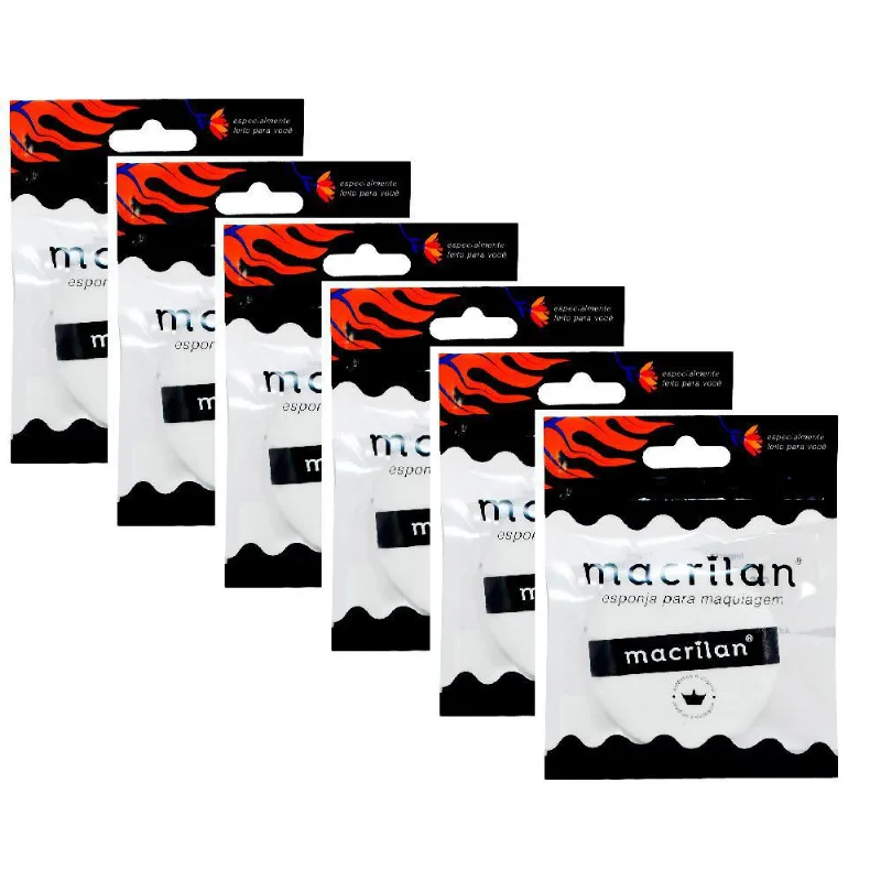 Kit 6un. Esponja Para Maquiagem Puff Macrilan Ep01