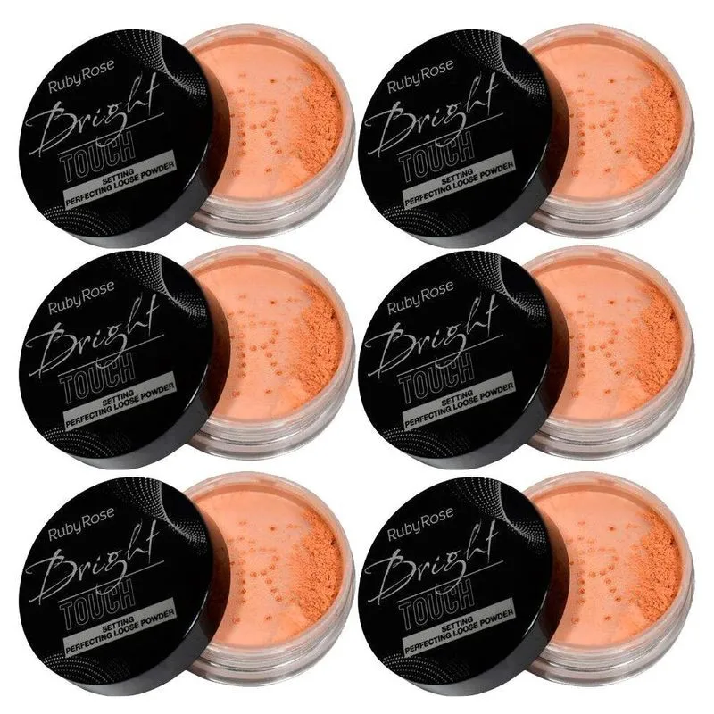 Kit 6un Pó Solto Bright Touch Loose Tan Ruby Rose Hb7221